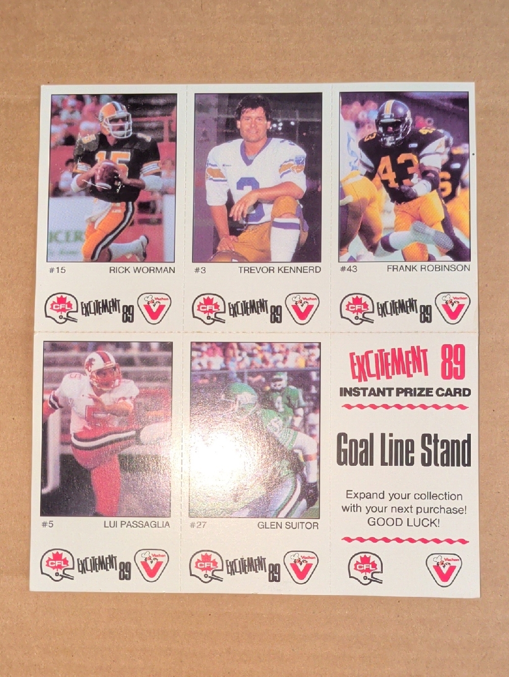 🏈 (6) Vachon 🇨🇦 CFL Excitement '89 Cards